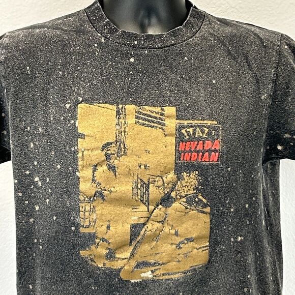 Vintage Stazs Nevada Indian Motorcycles T Shirt Mens Medium Biker Dealer Black - Picture 4 of 8